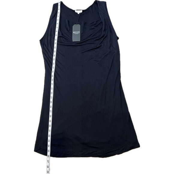 Lamade Liza‎ Draped Neck Black Lined Dress Medium USA Made 100% Recycled Paper - Picture 4 of 7